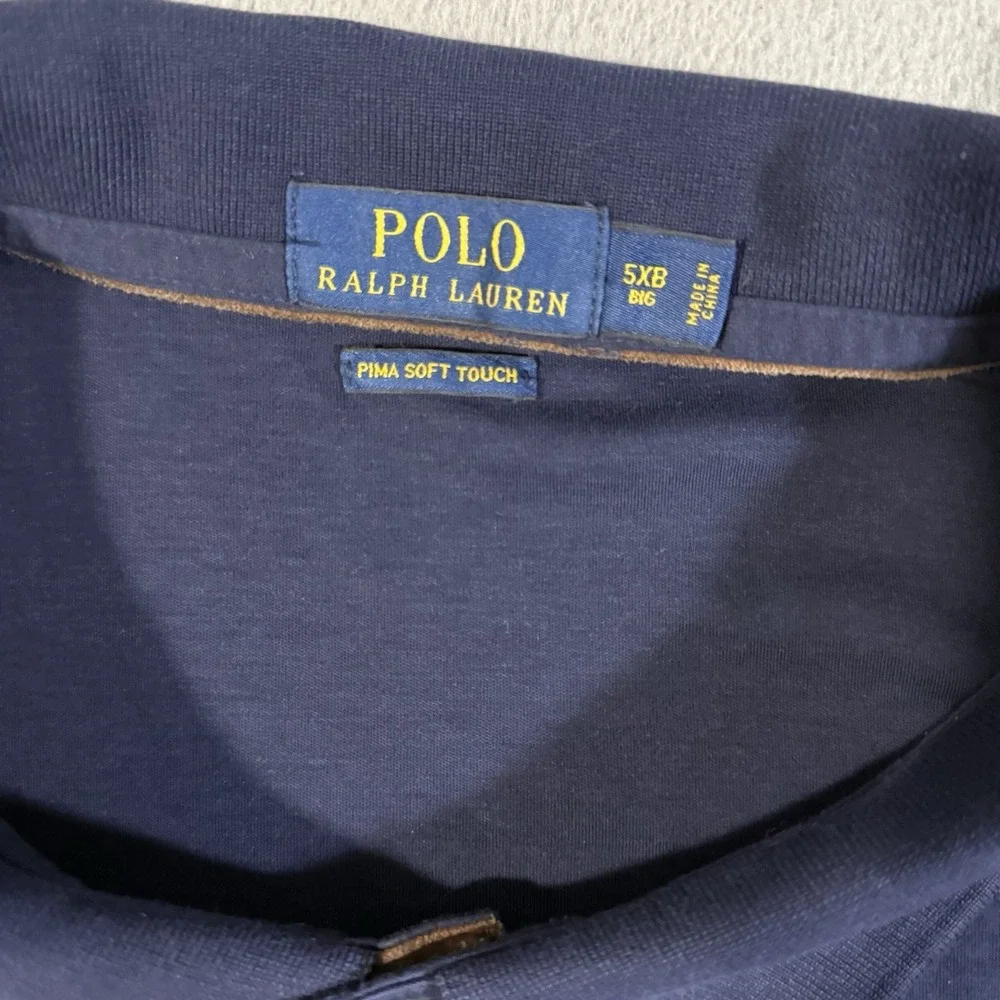 Polo Ralph Lauren Polo Shirt‎ Men 5XB Navy Long Sleeve Pima Soft Touch Classic